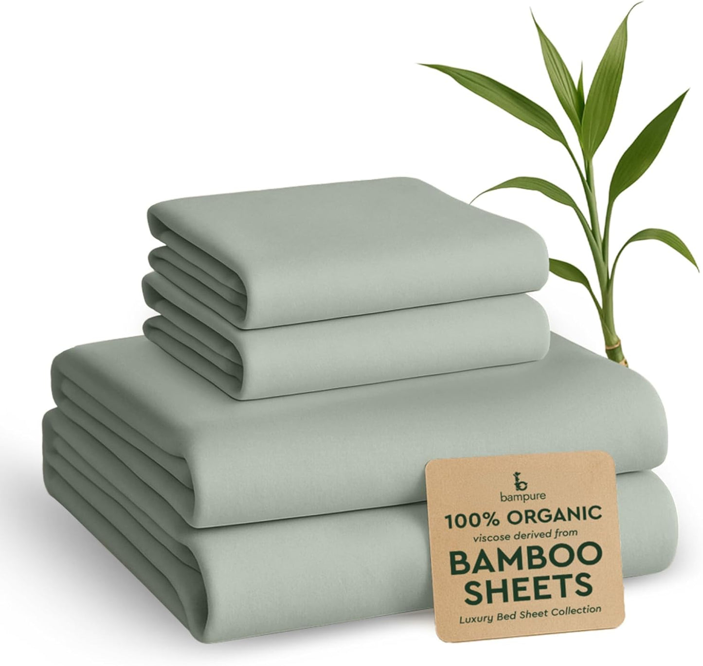 4Pcs - 100% Viscose Derived from Bamboo Sheets Full Size Sheets Set - Super Soft Viscose Bamboo Cooling Sheets for Hot Sleepers - up to 16’’ Deep Pocket - Luxury Series Full Sheet Set (S Gray)
