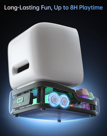 Ditoo Retro Pixel Art Game Bluetooth Speaker with 16X16 LED App Controlled Front Screen (White)