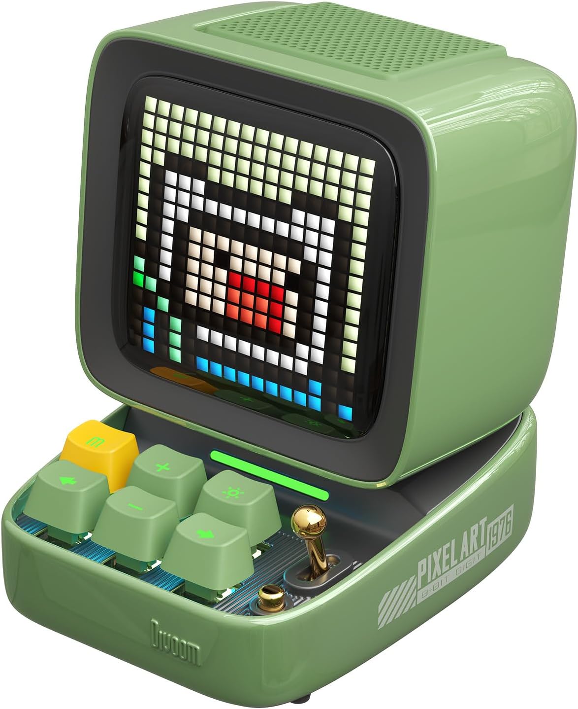 Ditoo Retro Pixel Art Game Bluetooth Speaker with 16X16 LED App Controlled Front Screen (White)