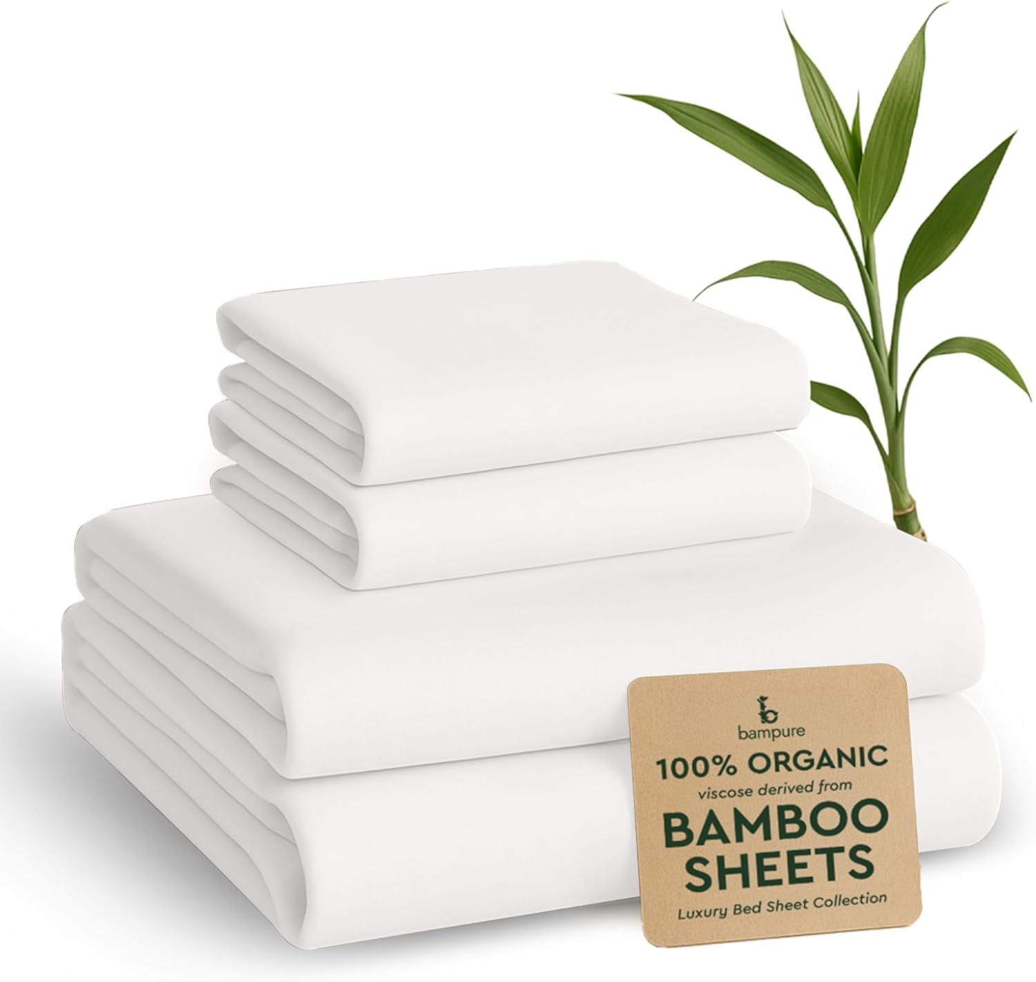 4Pcs - 100% Viscose Derived from Bamboo Sheets Full Size Sheets Set - Super Soft Viscose Bamboo Cooling Sheets for Hot Sleepers - up to 16’’ Deep Pocket - Luxury Series Full Sheet Set (S Gray)