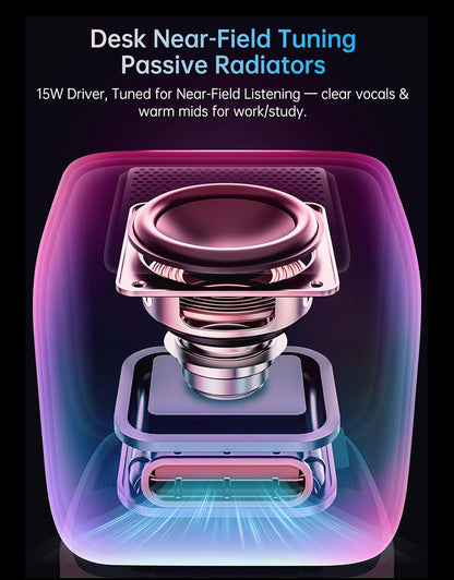 Ditoo Retro Pixel Art Game Bluetooth Speaker with 16X16 LED App Controlled Front Screen (White)