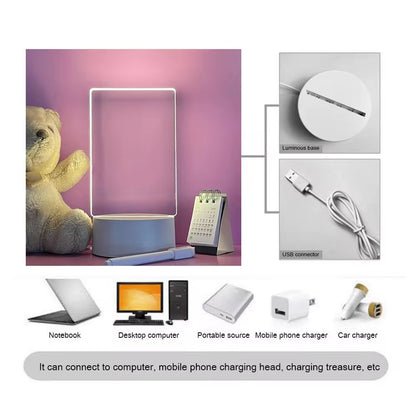 Illuminate Your Space: USB Transparent Luminous LED Night Light & Erasable Message Board Calendar