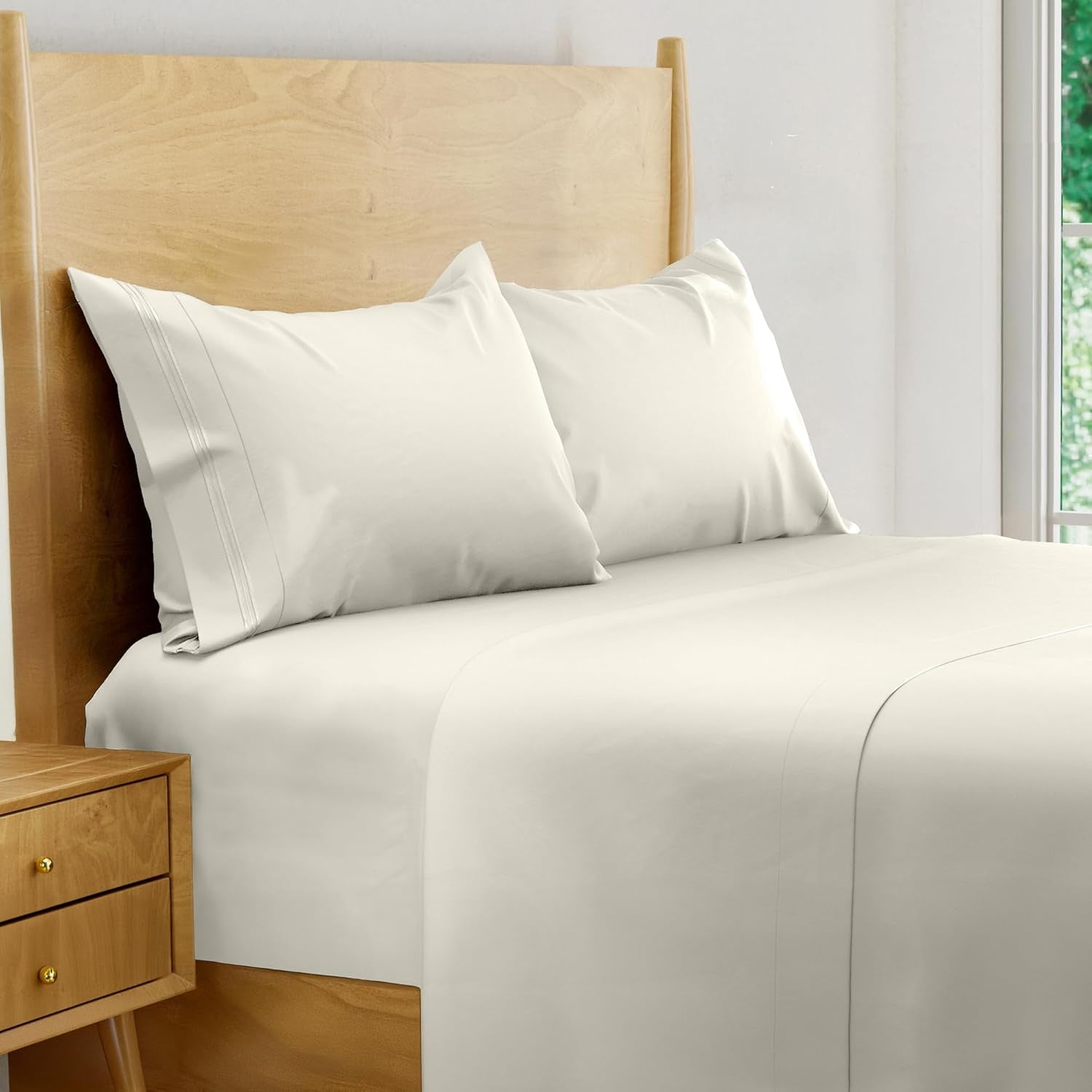 4Pcs - 100% Viscose Derived from Bamboo Sheets Full Size Sheets Set - Super Soft Viscose Bamboo Cooling Sheets for Hot Sleepers - up to 16’’ Deep Pocket - Luxury Series Full Sheet Set (S Gray)