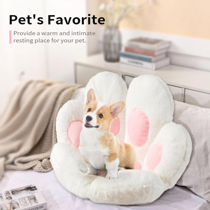 Kawaii Cat Paw Cushion - Adorable 31.4"x27.5" Comfy Chair Pad for Gaming, Office & Home Decor - Soft White Floor Pillow