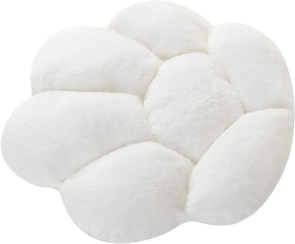 Kawaii Cat Paw Cushion - Adorable 31.4"x27.5" Comfy Chair Pad for Gaming, Office & Home Decor - Soft White Floor Pillow