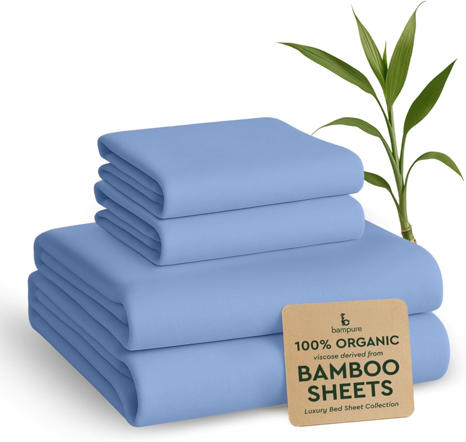 4Pcs - 100% Viscose Derived from Bamboo Sheets Full Size Sheets Set - Super Soft Viscose Bamboo Cooling Sheets for Hot Sleepers - up to 16’’ Deep Pocket - Luxury Series Full Sheet Set (S Gray)